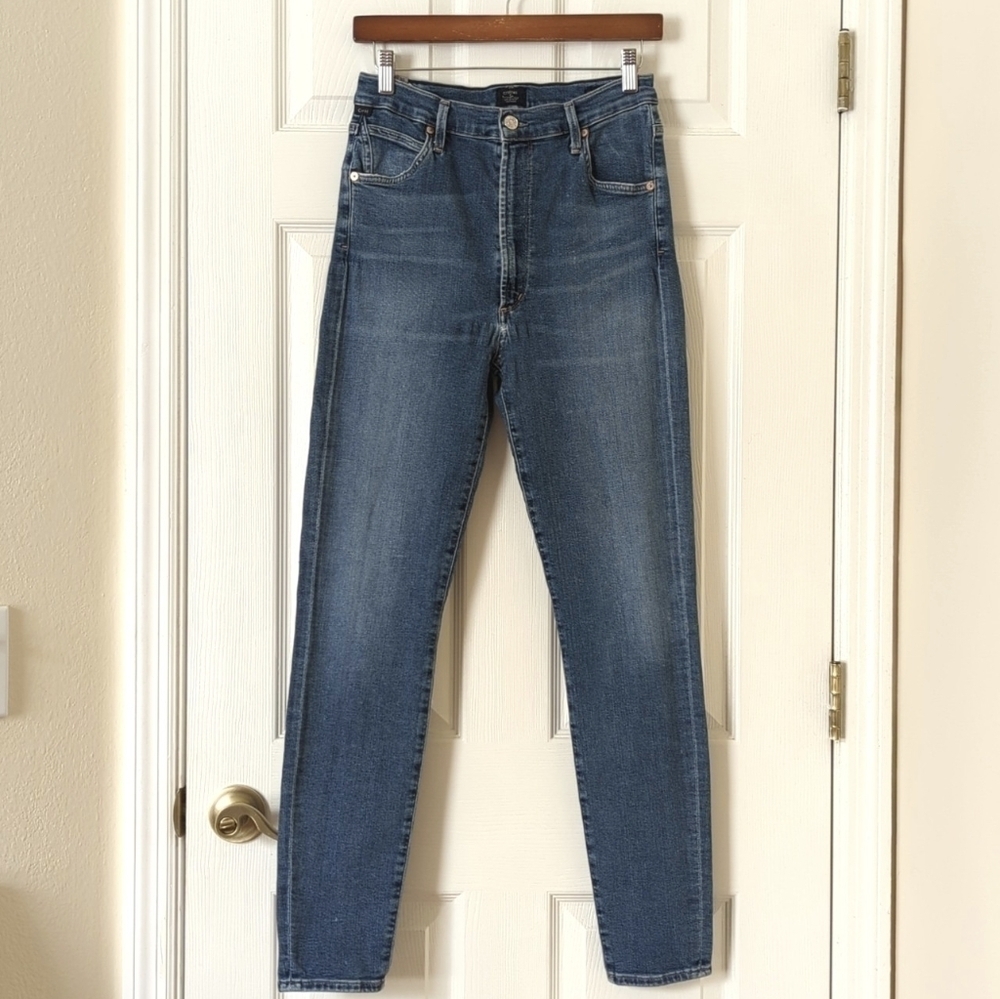 Citizens Of Humanity Chrissy Classic Medium Wash High Rise Skinny Jeans Blue 30